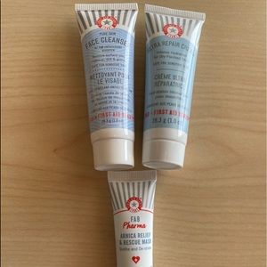 First Aid Beauty 3-item skincare set.